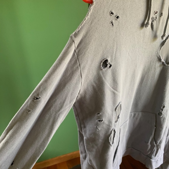 Topshop | Distressed Hoodie Sweatshirt - Picture 6 of 7